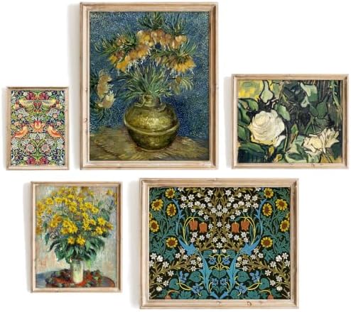 Vodefoad William Morris Prints Set of 5, Vintage Eclectic Flower Gallery Wall by VodefoadVintageWallArt