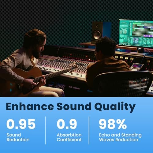 4 Pack Acoustic Foam Panels, High Density Noise Cancelling Soundproofing Wall - Image 5