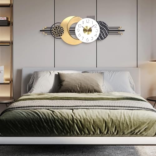 38x14 Inch Modern Silent Wall Clock, Sleek Statement Decor - Image 5