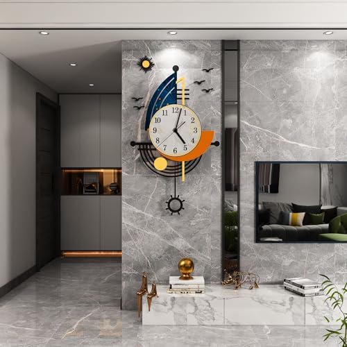 Modern Wall Clock Battery Operated 26 Inch Large Boat Design Pendulum Wall - Image 6
