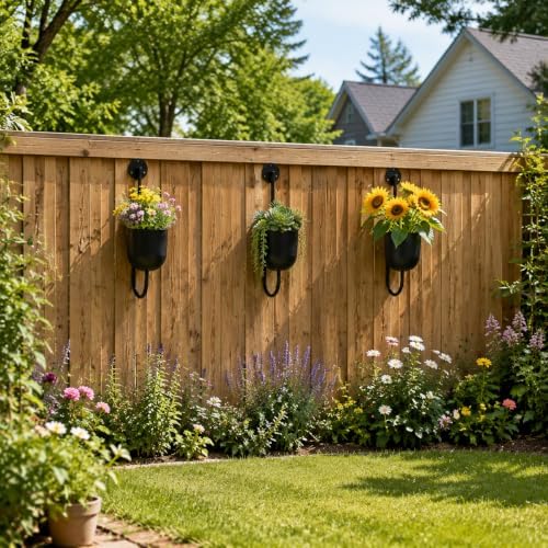 3 Pack Wall Mounted Plant Holders, Metal Hanging Planters & Wall Plant Decor - Image 4