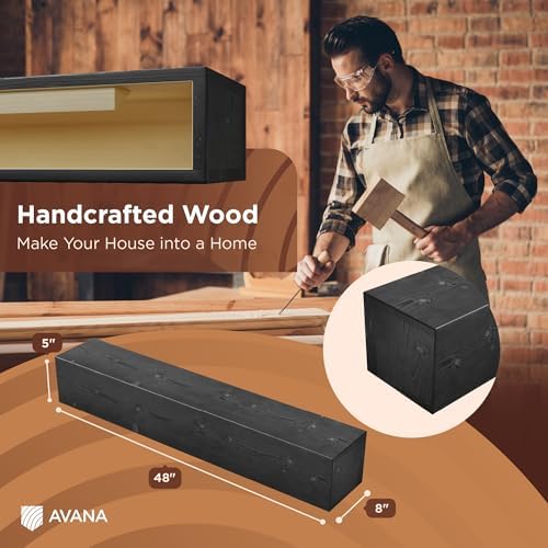 Avana Handcrafted Natural Wood Fireplace Mantel - Image 2