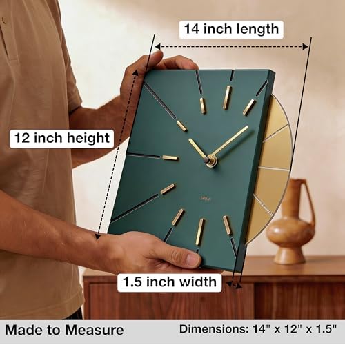 Driini Mid Century Modern Wall Clock, Battery Operated - Image 3