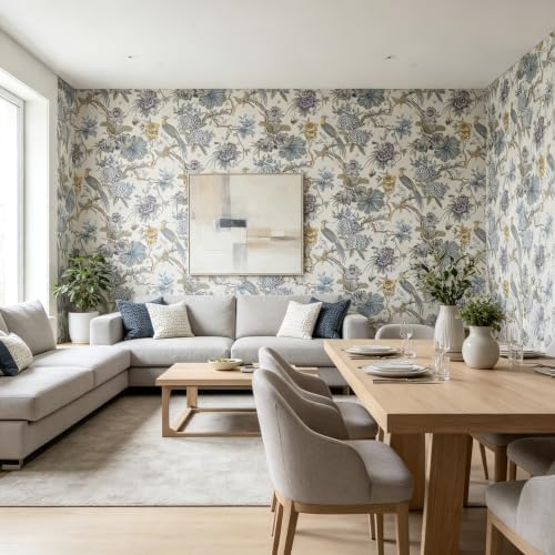 Peel and Stick Wallpaper for Bedroom Badroom Vintage Bird Floral Botanical - Image 5