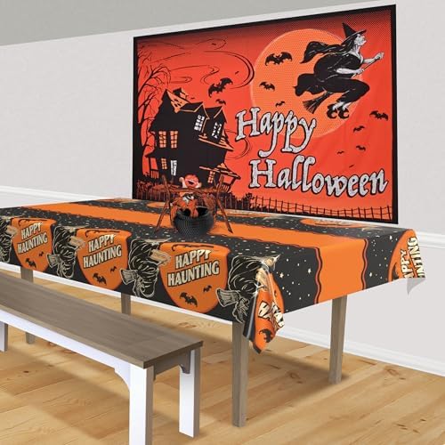 Beistle 5' x 7' Vibrant Fabric Vintage Halloween Backdrop - Image 6