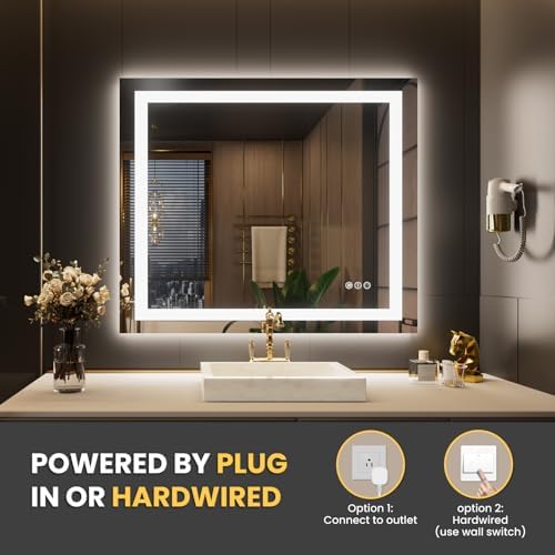 LOAAO 44"X36" LED Bathroom Mirror - Image 6