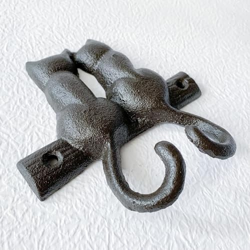 Rustic Cat-Shaped Decorative Wall Hook Rack Hangers - Image 3