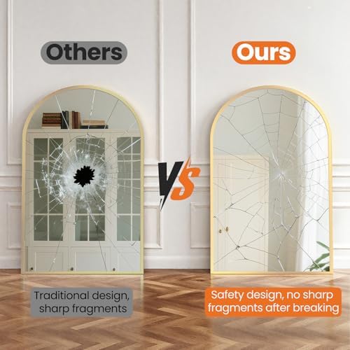 Sweetcrispy 24"x36" Arched Bathroom Mirror, Bathroom Mirrors - Image 6