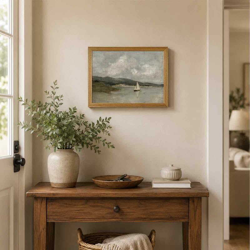 SEYSHUI Coastal Wall Art Nautical Sailboat Wall Decor Framed - Image 3