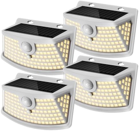 Aootek Solar Motion Sensor Lights Outdoor 120 LEDs, 4 Pack by Lightupeveryconer