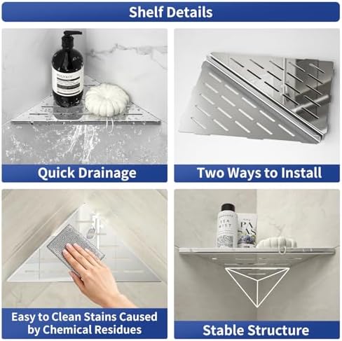 Corner Shower Shelf 10" Polished - Image 2