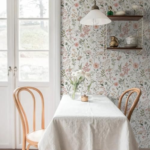 Orainege Pink Floral Peel and Stick Wallpaper Self Adhesive Wallpaper - Image 6
