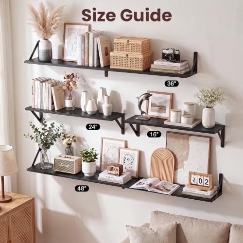 Black Wall Shelves 6 Inch Deep, Small Shelf - Image 6