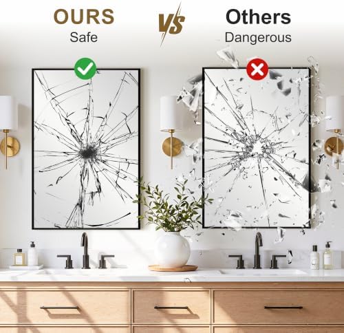 Bathroom Vanity Mirror for Over Sink, 30x20 Inch Matte Black Mirror - Image 4