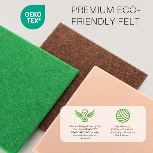 MaxGear Felt Bulletin Board 36" x 24", 6 Pack Emerald Green Felt Wall Tiles - Image 2
