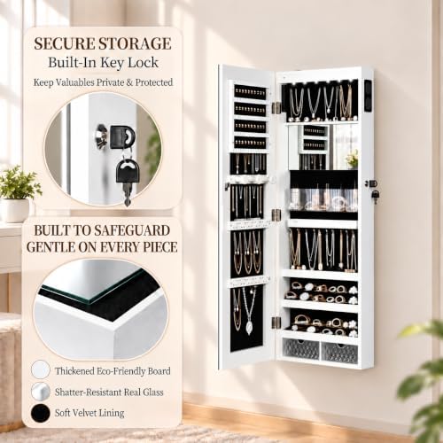 LED Mirror Jewelry Cabinet, Full Length Mirror - Image 5