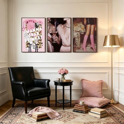 Pink Cheetah Wall Art Leopard Room Decor Pictures Fashion Prints Poster - Image 3