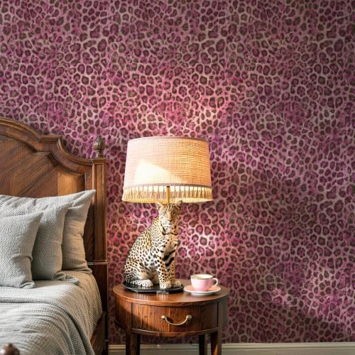 JiffDiff Upgrade Pink Leopard Print Peel and Stick Wallpaper, 17.3" x 1200" - Image 6