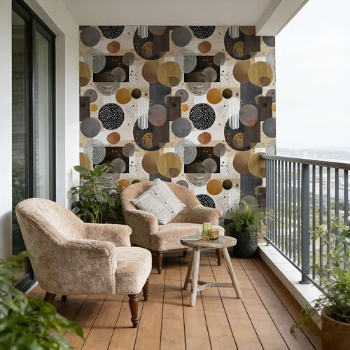 Modern Abstract Peel and Stick Wallpaper, Mid Century Geometric Wallpaper - Image 6