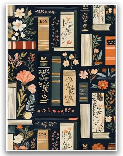 ZHGYGBN Boho Botanical Wall Art Floral Bookshelf Poster 12x16 Inch Unframed by Unknown