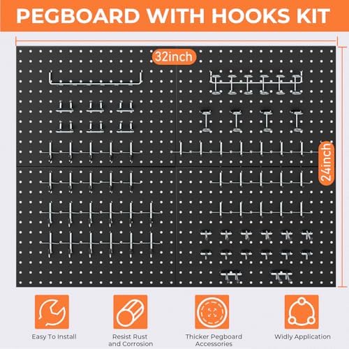 INCLY 70PCS Pegboard Wall Organizer Kit - Image 6