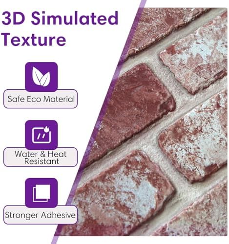 3D Faux Brick Wall Panels Peel and Stick, Designed - Image 4
