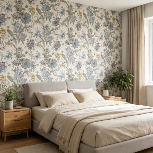 Peel and Stick Wallpaper for Bedroom Badroom Vintage Bird Floral Botanical - Image 7