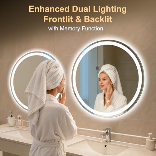 36 Inch Round LED Bathroom Mirror - Image 3