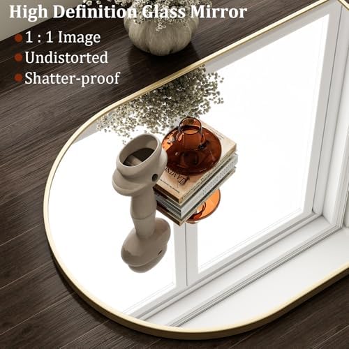 HARRITPURE Arched Wall Mirror 26"x38" Gold Arch Bathroom Vanity Mirror - Image 3