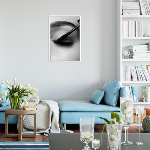 Black And White Magazine Cover Posters Female Eyelashes Canvas Wall Art - Image 3
