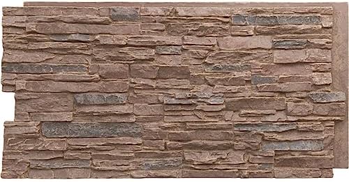 EverStone Canyon Ridge Faux Stone Panel, 45 3/4"W x 24 1/2"H x 1 1/4"D by EkenaMillwork