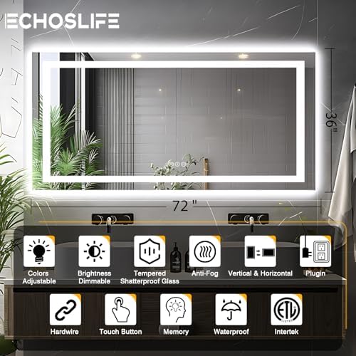 EchosLife 72"x36" Bathroom Mirror - Image 2