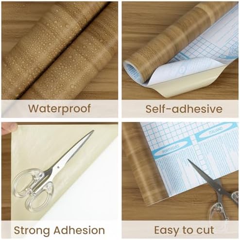 Wood Grain Contact Paper Peel and Stick Self Adhesive Light Brown Wallpaper - Image 7