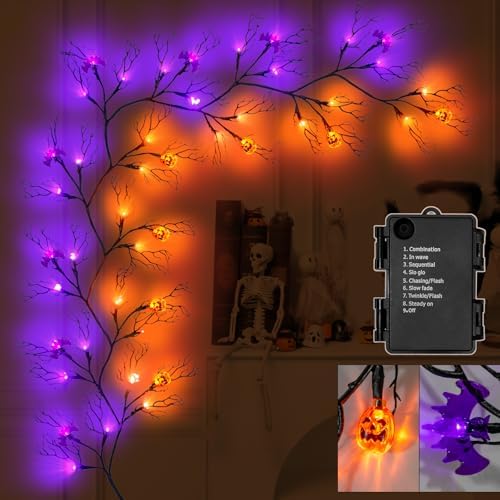 6 Ft Halloween Decor Vine with 45 LED Lights, Adjustable Shape by Unknown