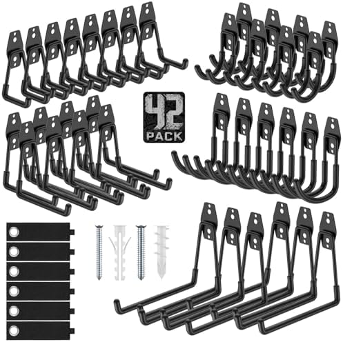Garage Hooks, Anti-Slip Heavy Duty Wall Mount Hooks by Cpais