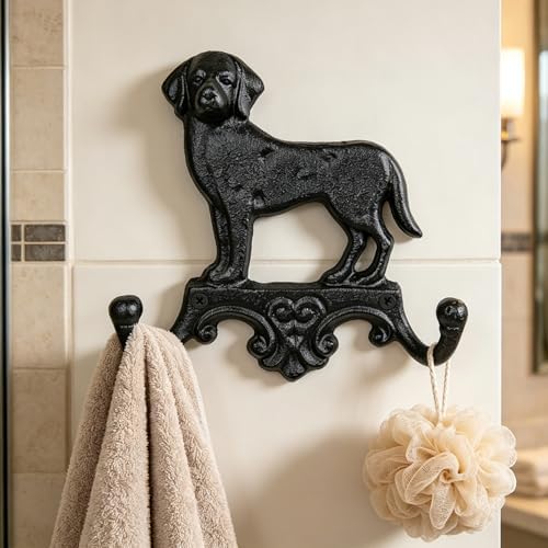 Earl Diamond Heavy Duty Cast Iron Vintage Dog Wall Hooks, Wall Mount 2 Pack - Image 5