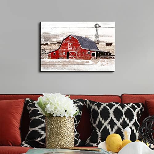 Country Farmhouse Barn Wall Art Windmill Wall Decor - Image 4