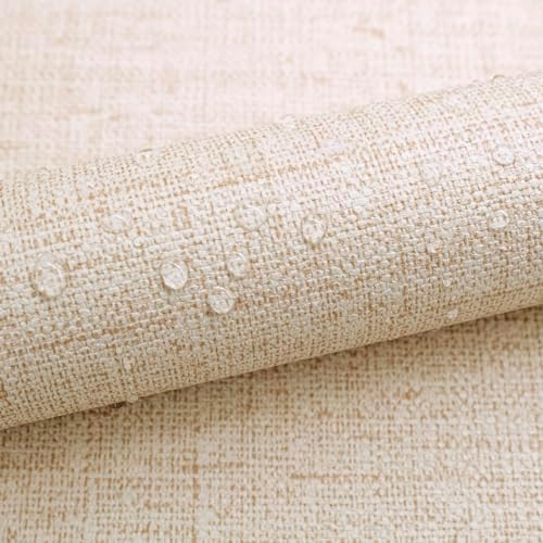 Beige Grasscloth Peel and Stick Wallpaper Textured 15.7in x 196.8in - Image 4