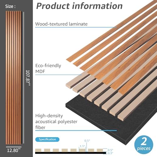 Art3dwallpanels Wood Slat Wall Panel, Large Acoustic Panels - Image 2
