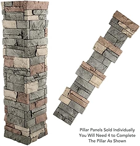 GenStone Faux Stacked Stone Peaked Pillar Cap 13.5" x 13.5" x 1.75" in - Image 2