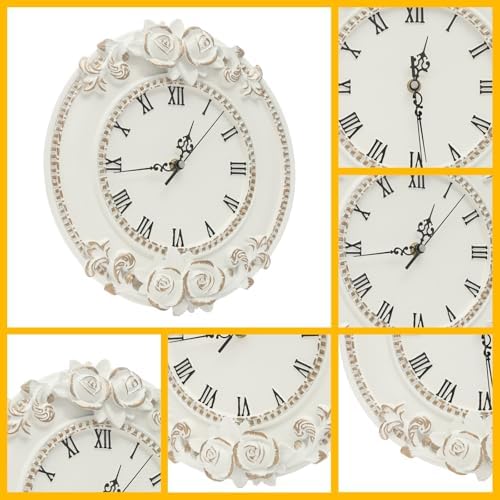 Silent Wall Clock, Battery Operated Large Easy Read Round White Dial - Image 6