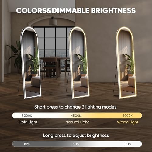 16"x60" Arched LED Full Length Mirror - Image 3