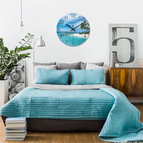XFM Beach Wall Clock Battery Operated 14 Inch Coastal Nautical - Image 5