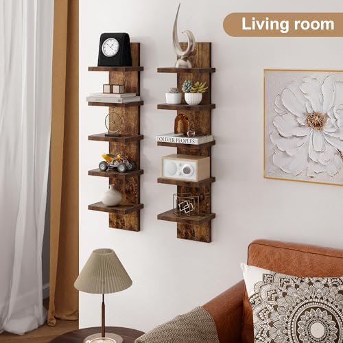 Fun Memories 5 Tier Wall Shelf Unit, Vertical Storage Tower - Image 2