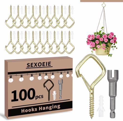 100 PCS Gold Eye Screw Hooks for Hanging Heavy Duty by Unknown