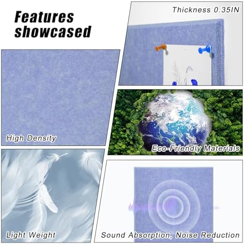 Large Cork Board 36" x 24", 6 Pack Felt Bulletin Board, Pin Boards - Image 5