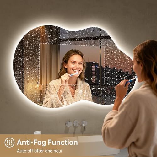 LOVESPEJO Irregular Backlit Mirror Bathroom 40"x24", LED Mirror - Image 3
