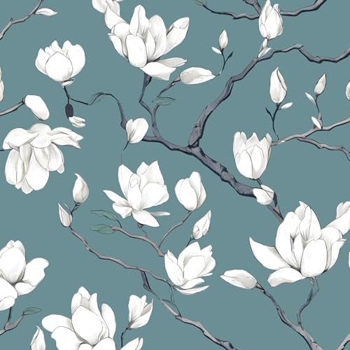 Laatse Vintage Floral Orchid Wallpaper Peel and Stick 17.5" x 393" by Laatse