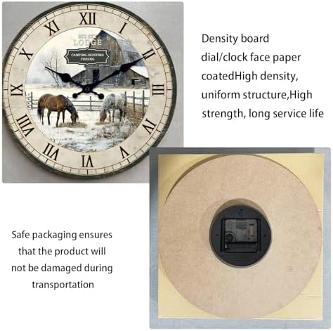 Farmhouse Wooden Wall Clocks Battery Operated 12 Inch - Image 7