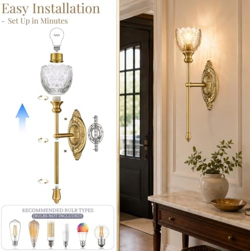 Hamilyeah Gold Wall Sconce, Vintage Wall Light - Image 4